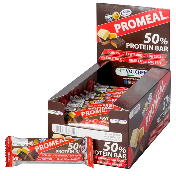 20 barrette promeal rosse natural ricoperte al cioccolato Volchem