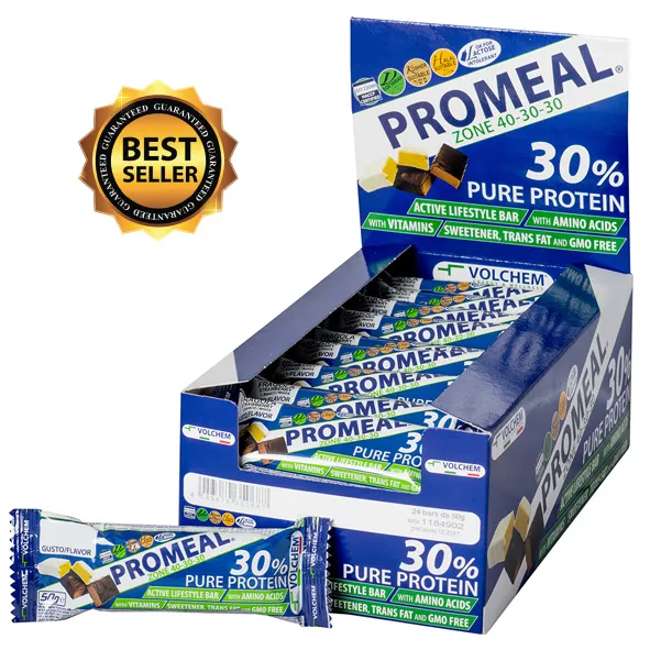 24 Barrette pistacchio ricoperte al cioccolato bianco Promeal Volchem