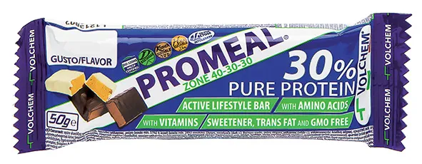 Barretta energetica al cocco e fondente Promeal blu Volchem