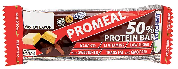 Barretta singola proteica ricoperta al cioccolato fondente Volchem
