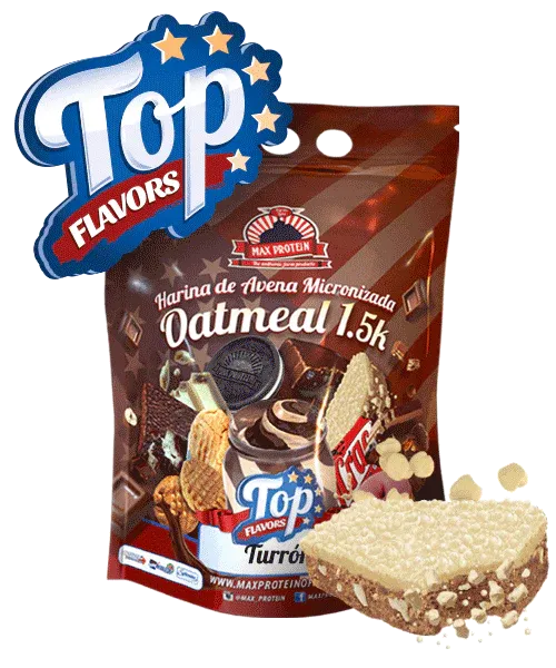 Farina di avena aromatizzata micronizzata al gusto di torrone croccante al cioccolato bianco-OATMEAL TURRON CRUJIENTE DE CHOCOLATE BLANCO-MAX PROTEIN