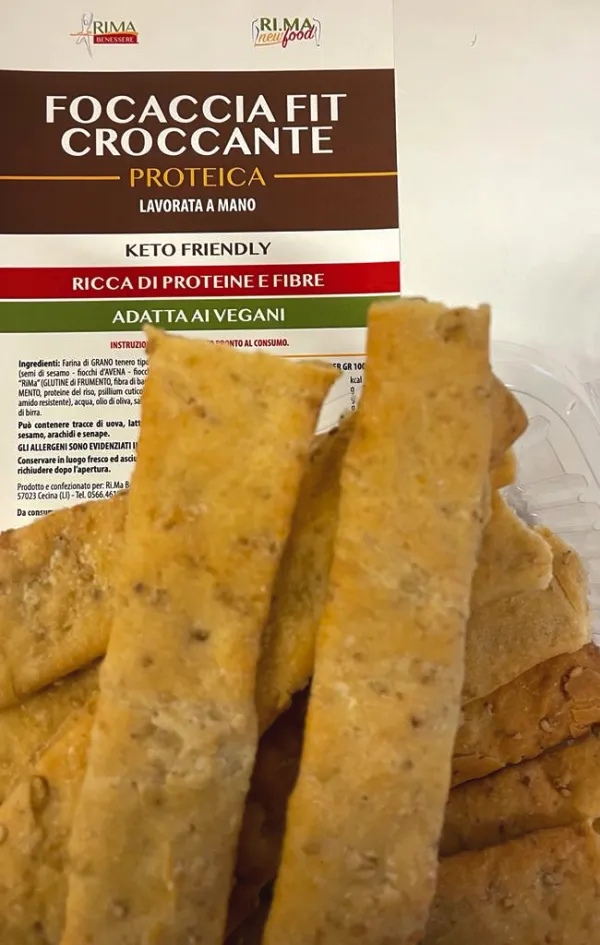 Ri Ma Focaccia croccante ricca di proteine e fibre al gusto naturale