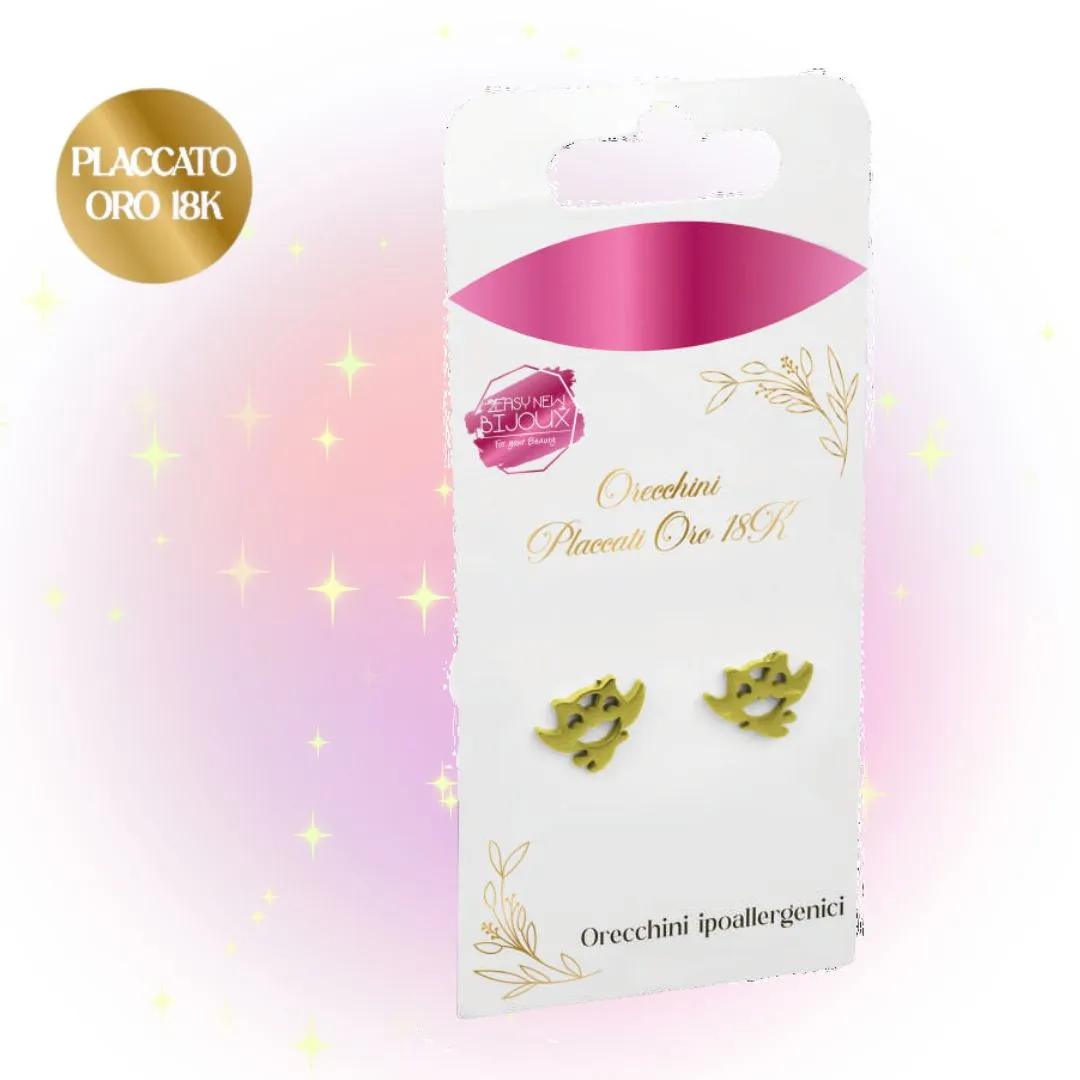 Orecchini Placcati Oro 18K Gufo – 2Easy New Bijoux