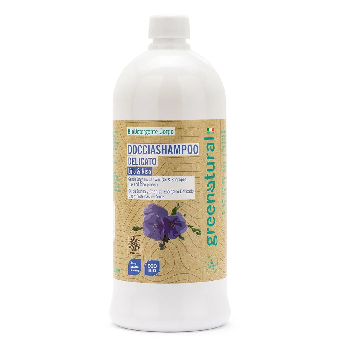 Doccia Shampoo Delicato Lino & Riso – Greenatural