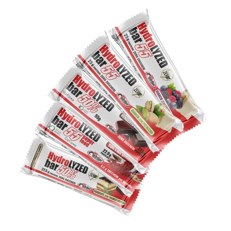 Box 24 Barrette idrolizzate al caramello ricoperta al Fondente PRO Nutrition