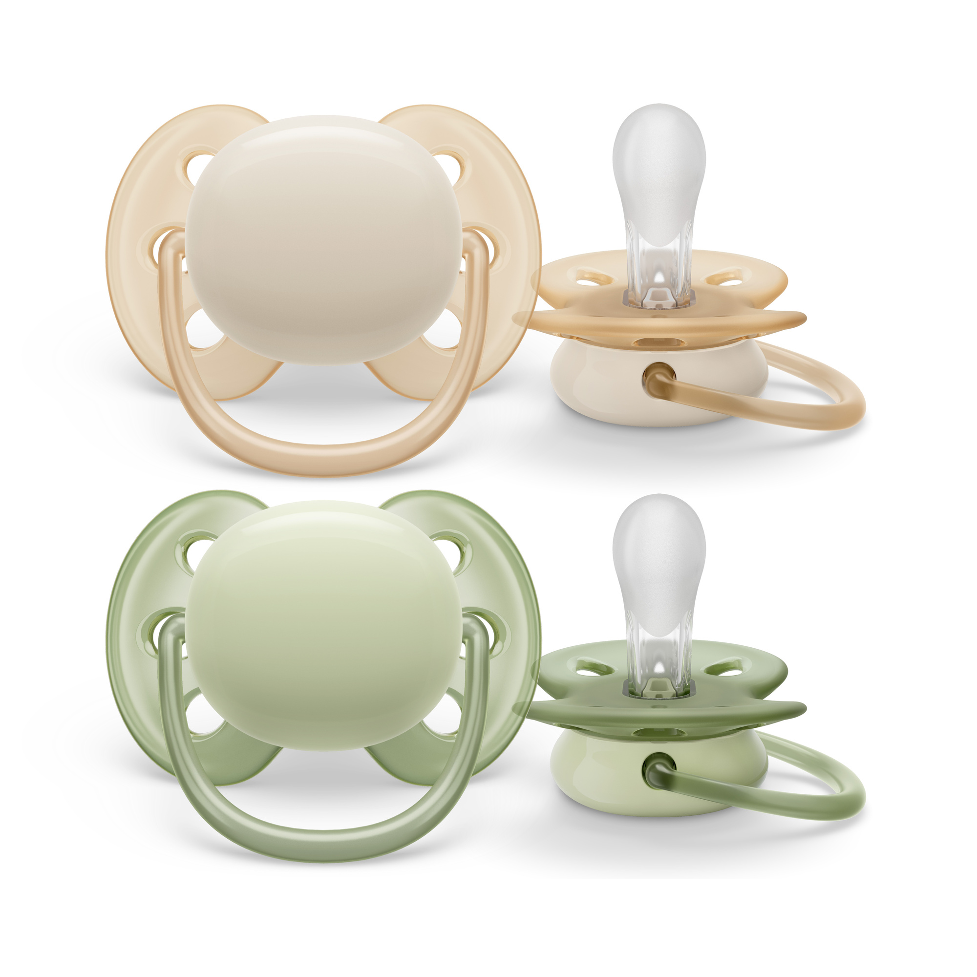 2 ciucci ultra soft 0-6 mesi colore arancione/verde – philips avent