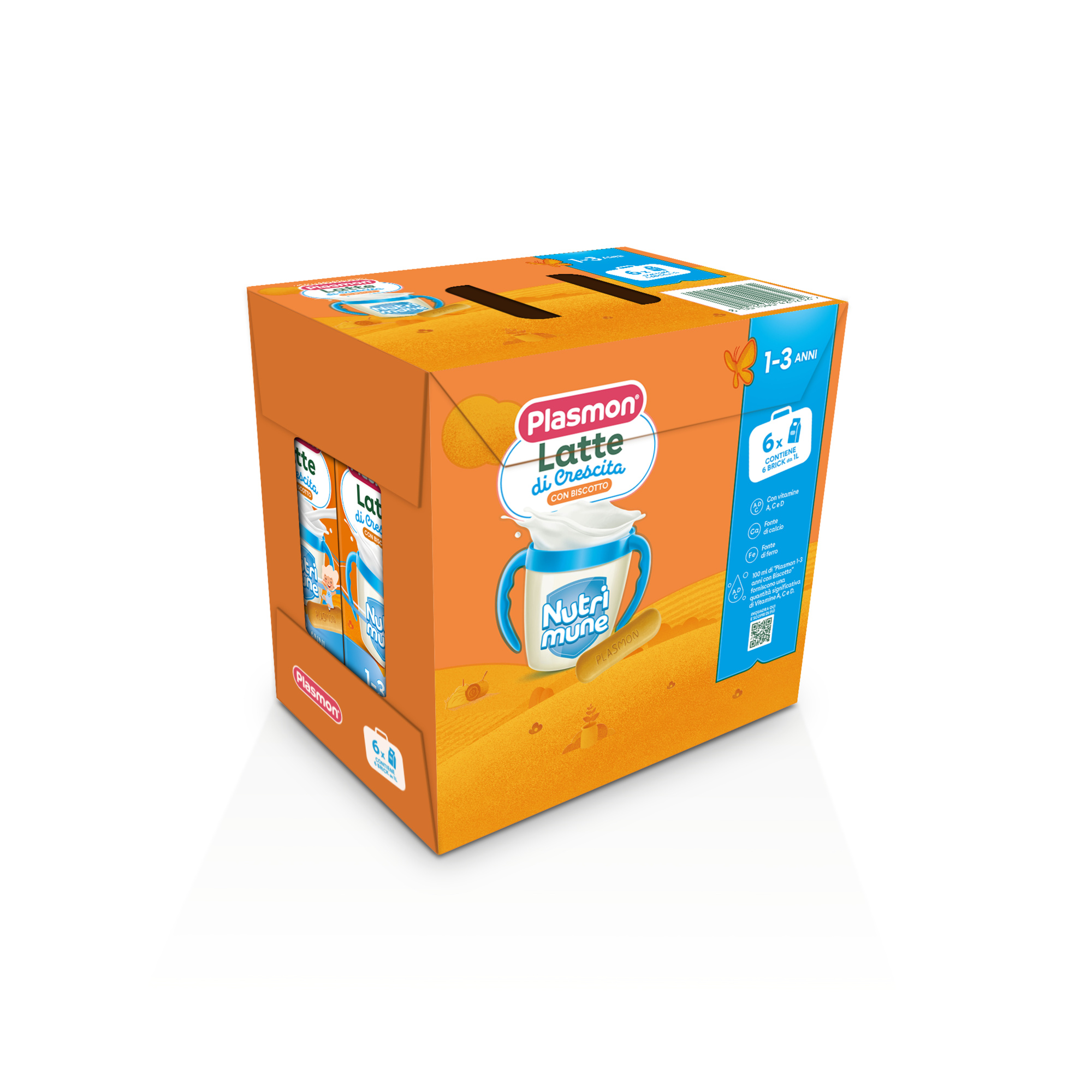 Latte di crescita nutri-mune con biscotto 12-36 mesi 6x1000ml – plasmon